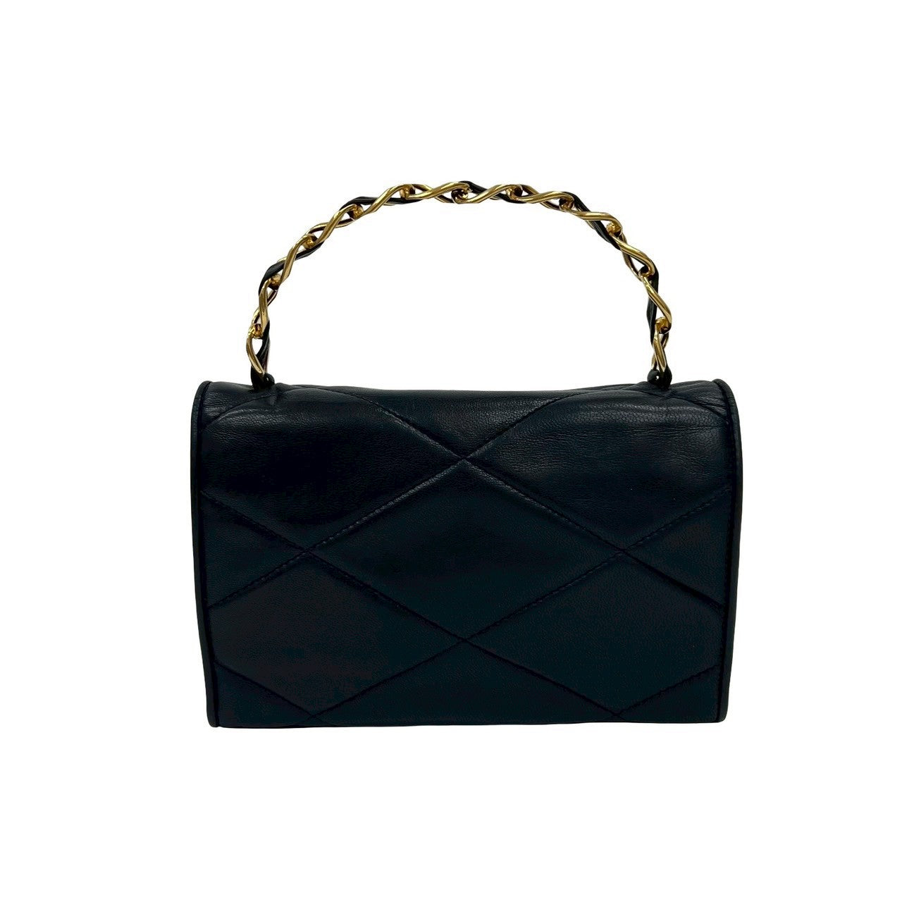 CHANEL Handbag lambskin Navy Matrasse