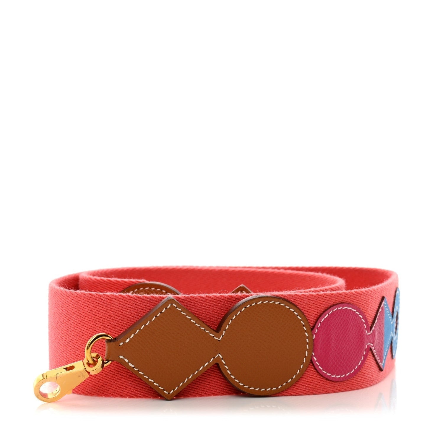 Hermes Toile Epsom 105mm Attelage Shoulder Strap Rose Texas Gold Rose Tyrien Bleu Frida