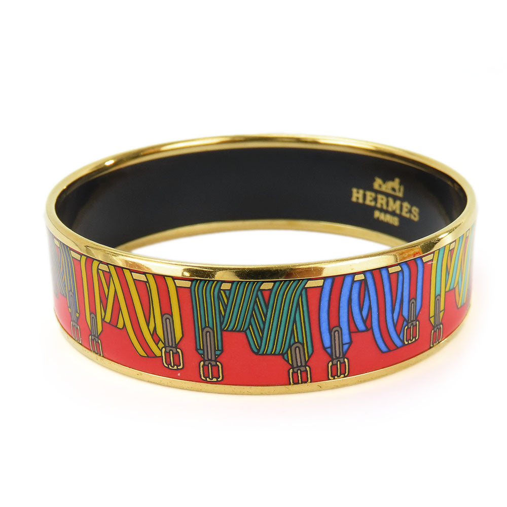 HERMES Bangle Metal, Cloisonne Red Emilel GM Women  d