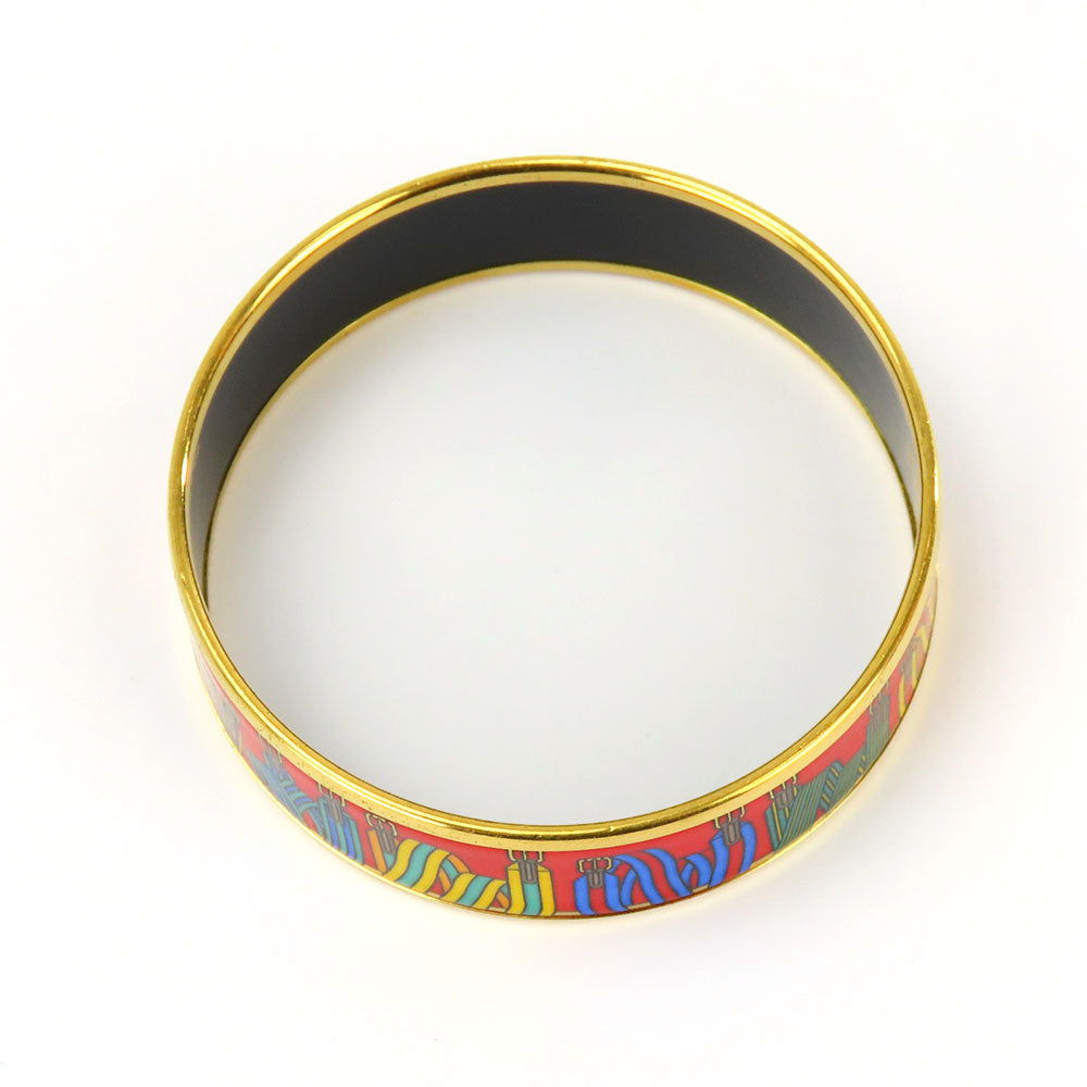 HERMES Bangle Metal, Cloisonne Red Emilel GM Women  d