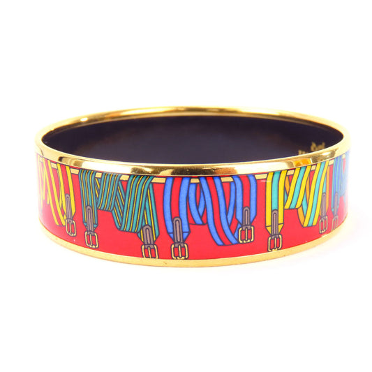 HERMES Bangle Metal, Cloisonne Red Emilel GM Women  d