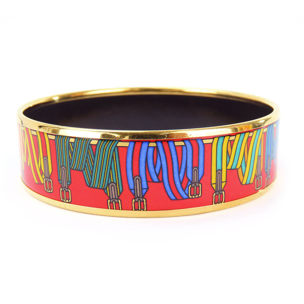 HERMES Bangle Metal, Cloisonne Red Emilel GM Women  d