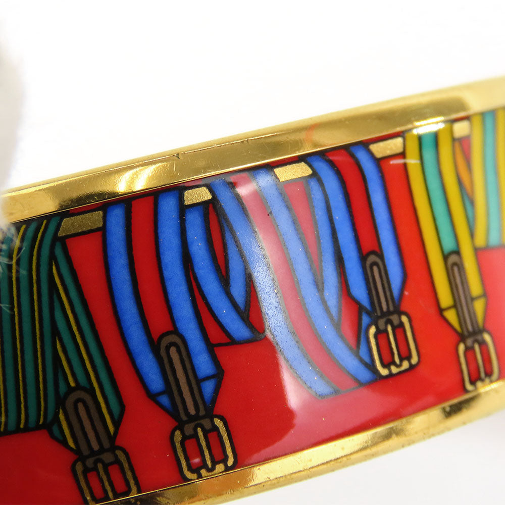 HERMES Bangle Metal, Cloisonne Red Emilel GM Women  d