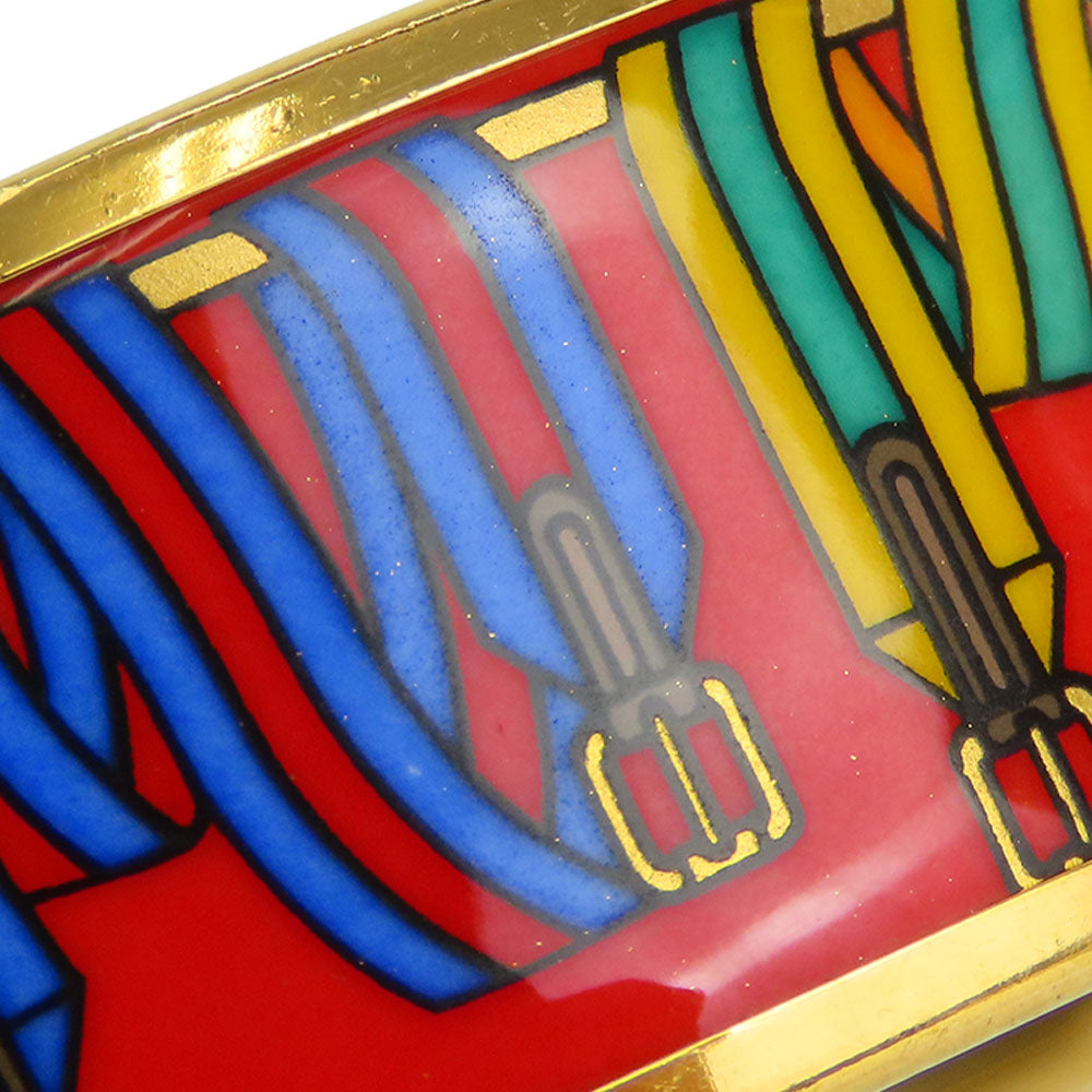 HERMES Bangle Metal, Cloisonne Red Emilel GM Women  d
