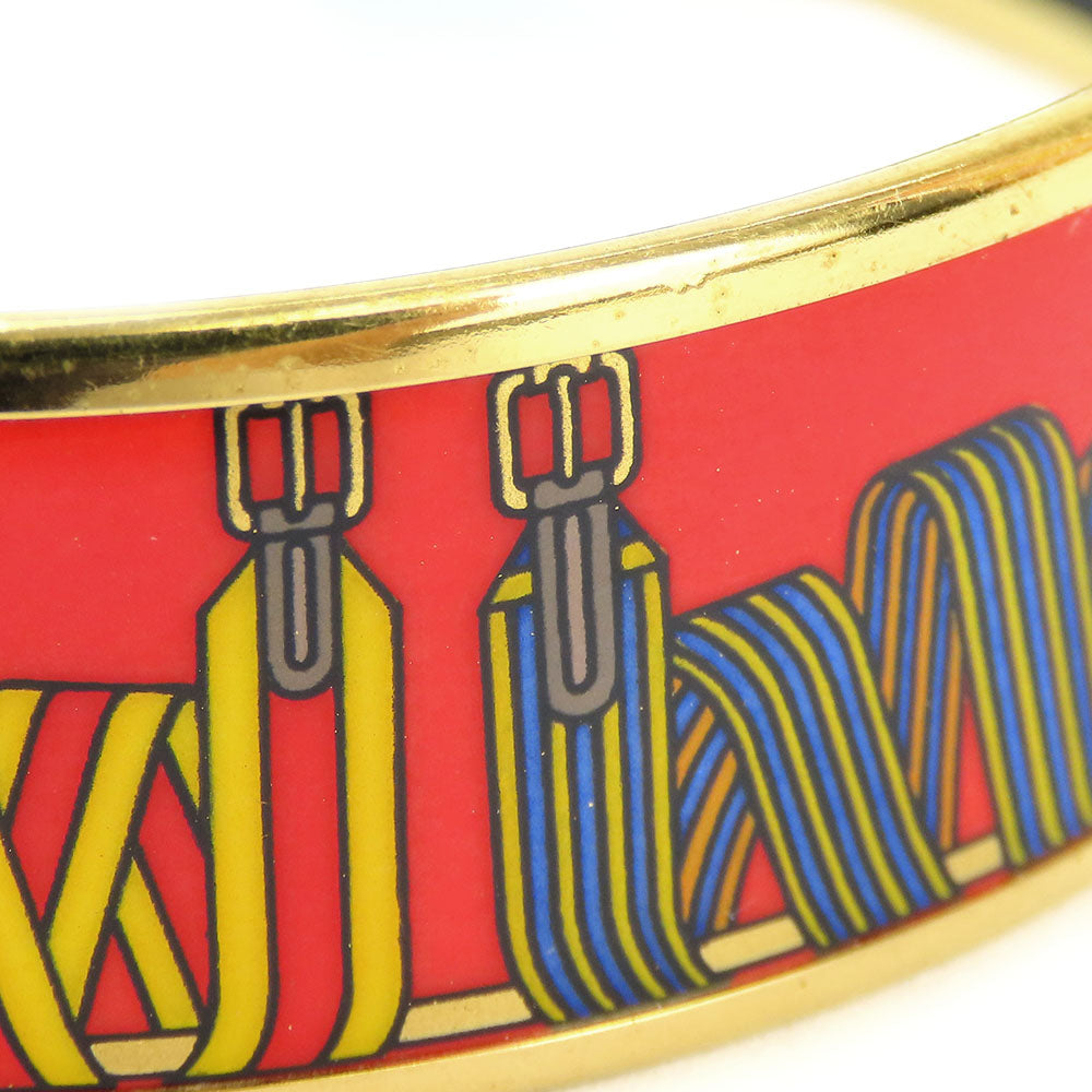 HERMES Bangle Metal, Cloisonne Red Emilel GM Women  d