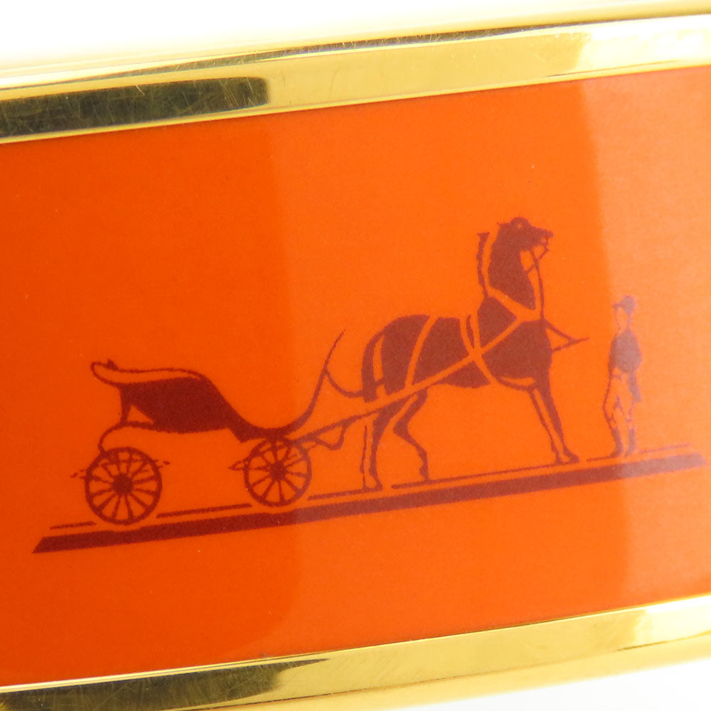 HERMES Bangle Metal, Cloisonne Orange Emilel GM Women  d