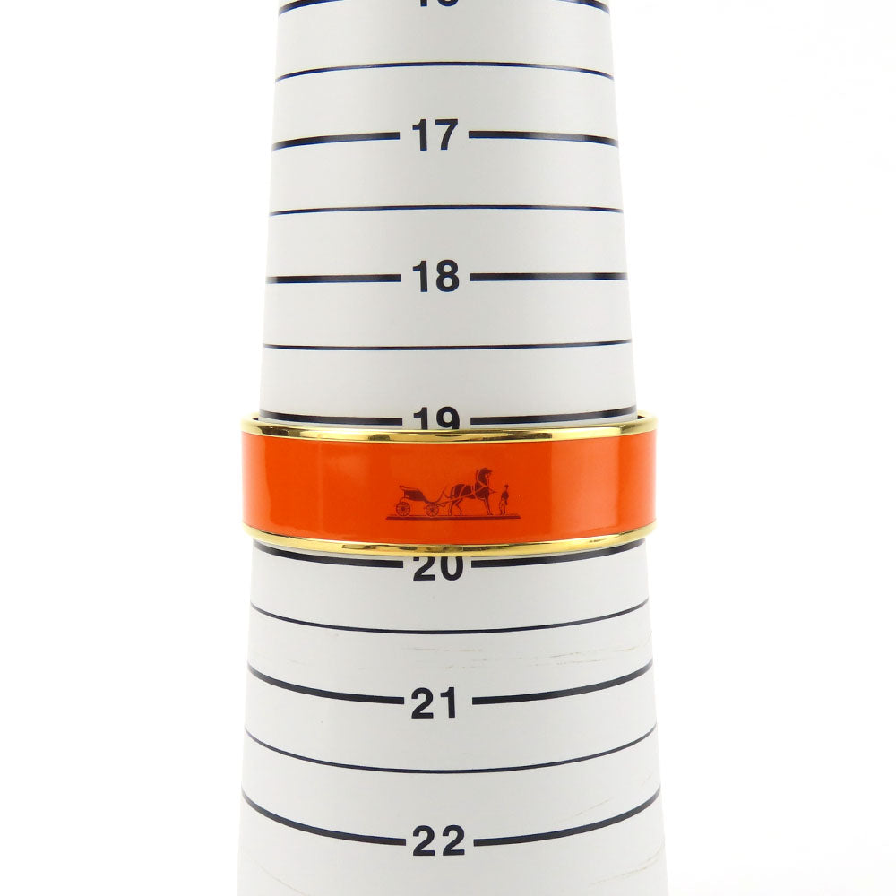 HERMES Bangle Metal, Cloisonne Orange Emilel GM Women  d