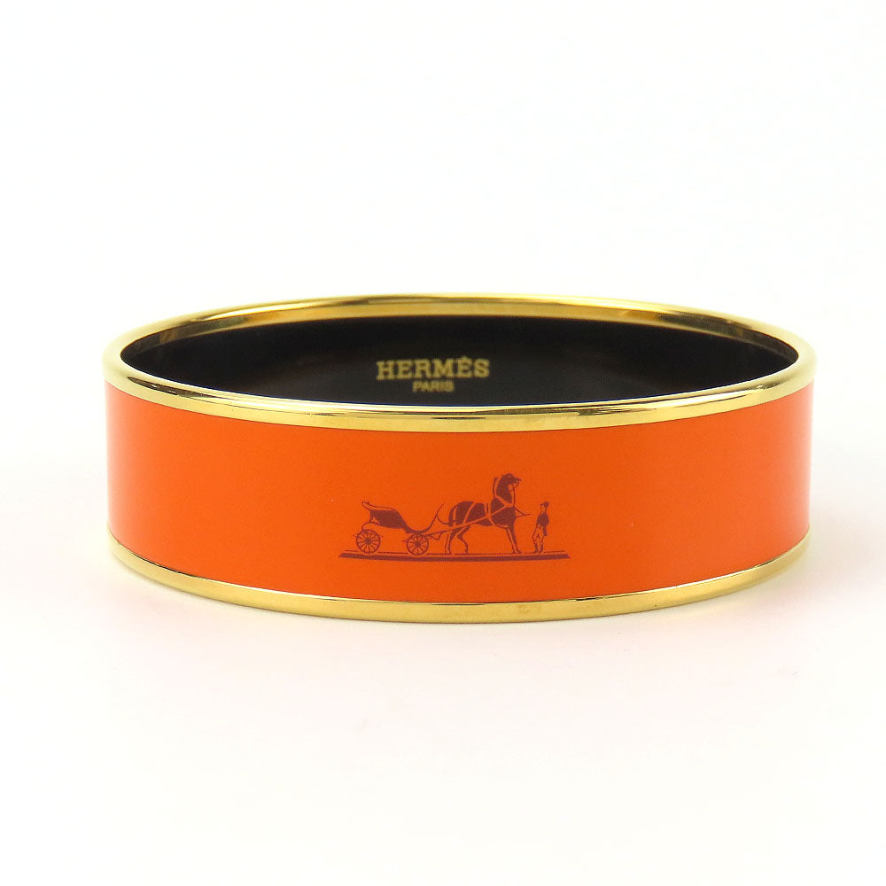 HERMES Bangle Metal, Cloisonne Orange Emilel GM Women  d
