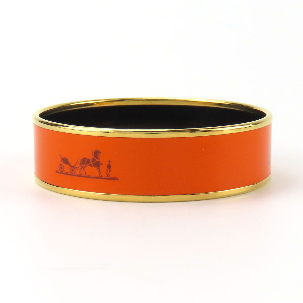 HERMES Bangle Metal, Cloisonne Orange Emilel GM Women  d