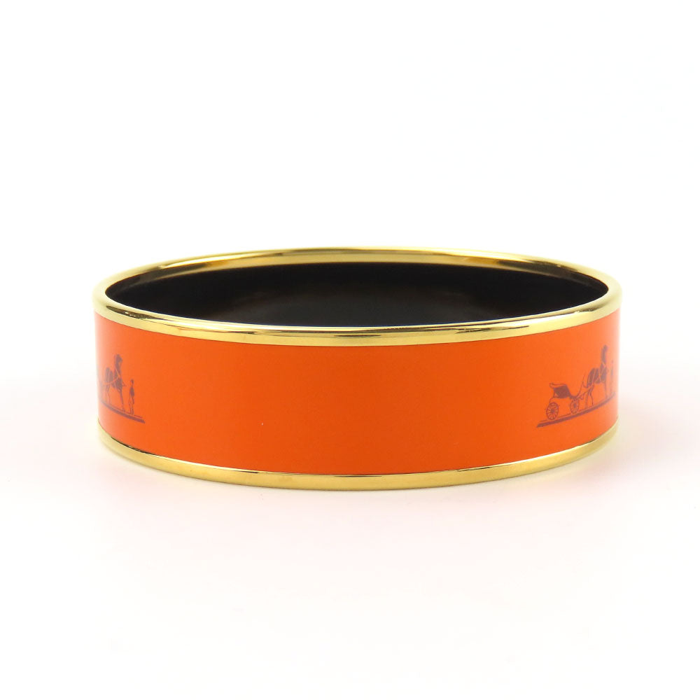 HERMES Bangle Metal, Cloisonne Orange Emilel GM Women  d