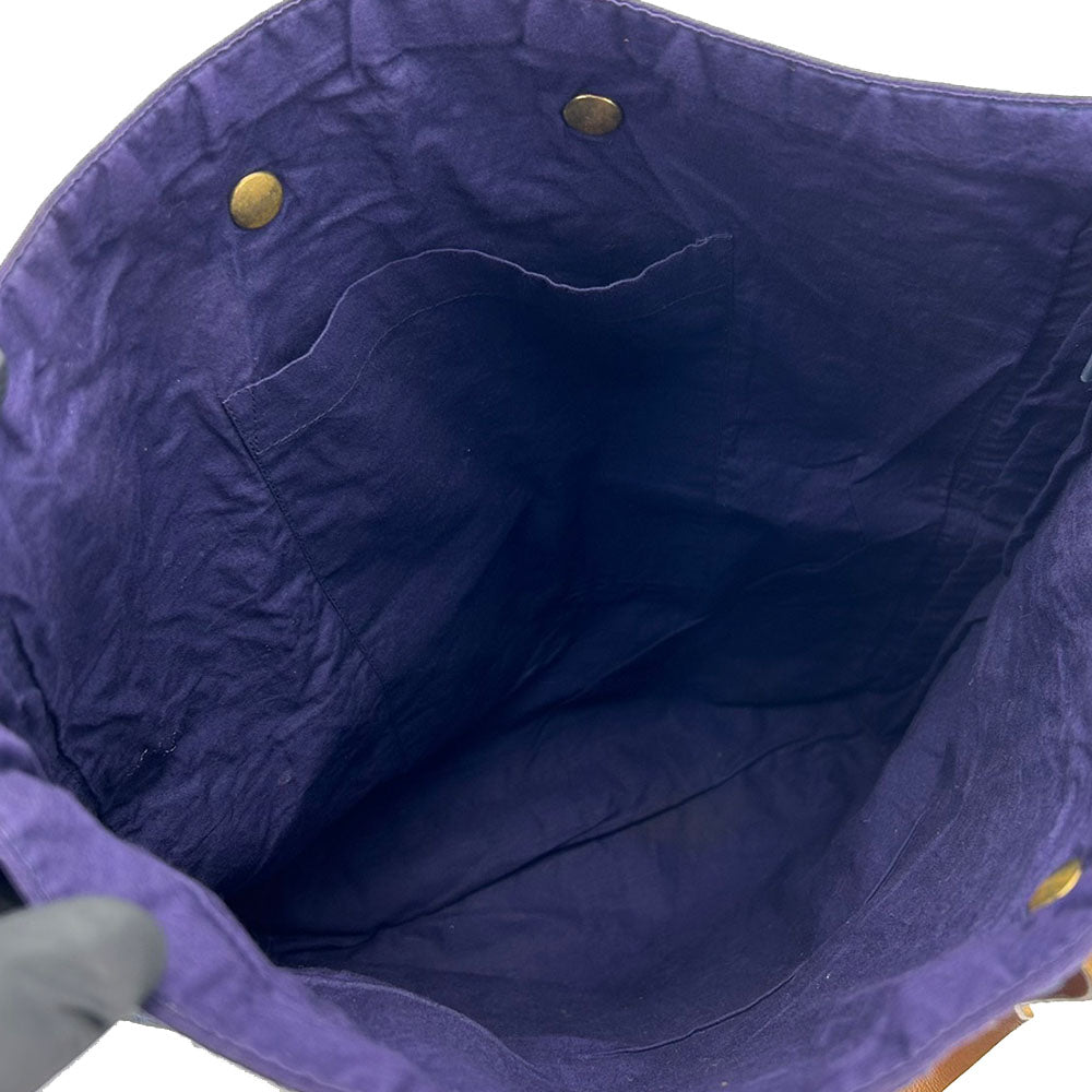 HERMES Tote Bag Cotton, Leather purple Amedaba GM unisex(Unisex)  d