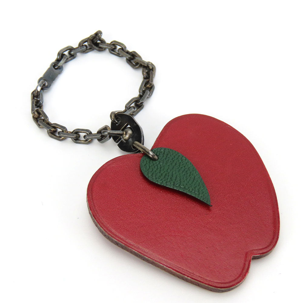 HERMES Bag charm Leather, Silver925 Red Apple Women  d