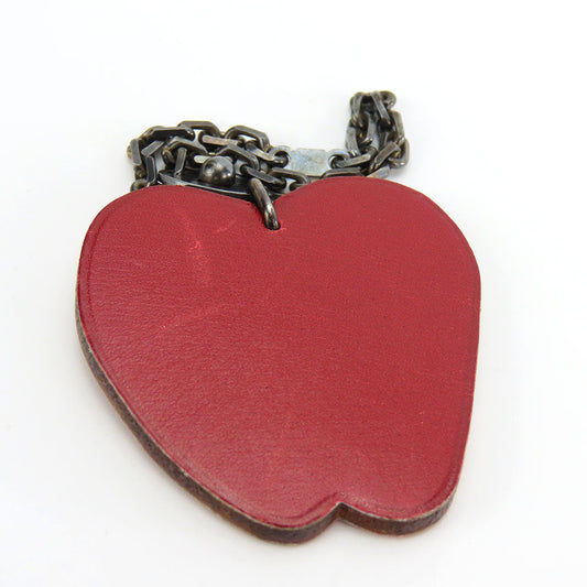 HERMES Bag charm Leather, Silver925 Red Apple Women  d