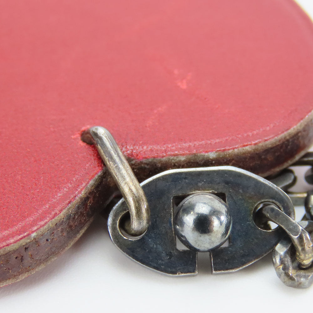 HERMES Bag charm Leather, Silver925 Red Apple Women  d
