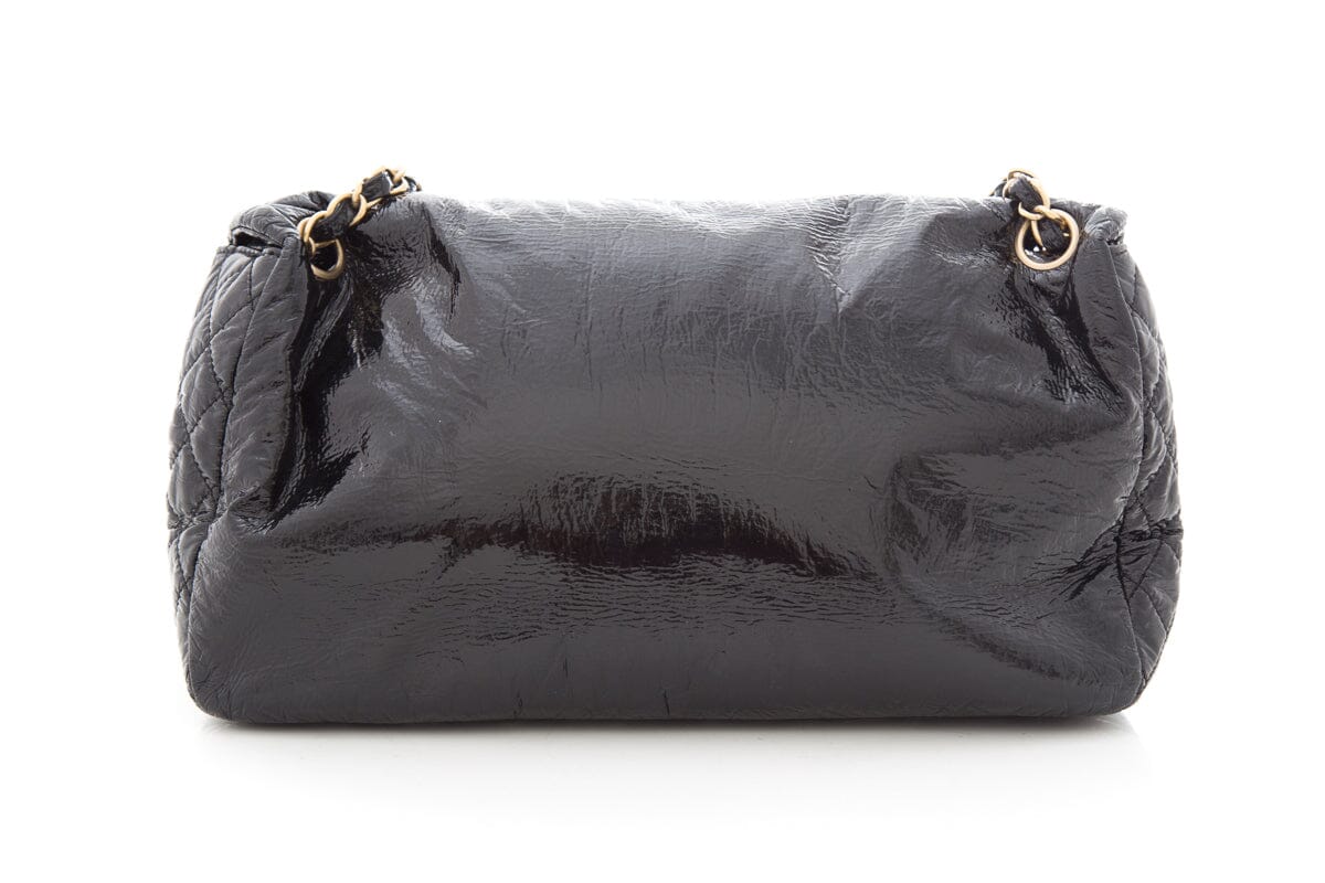 Chanel 2006 Black Vinyl Medium Rock & Chain Flap HandBag