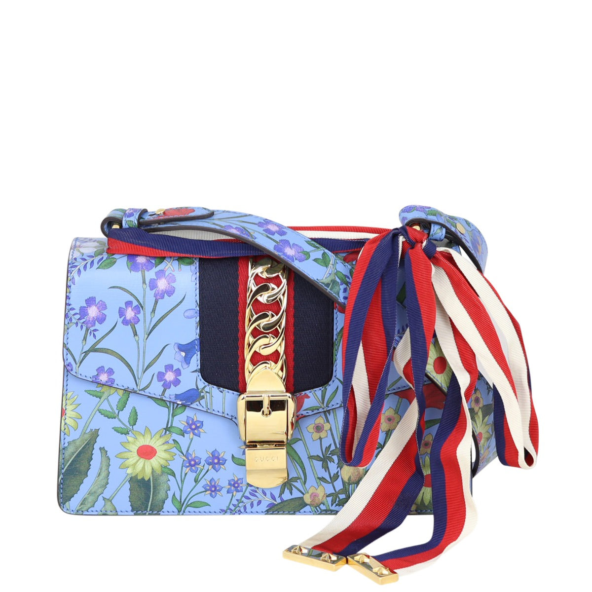 Gucci Sylvie Floral Print Small Shoulder Bag
