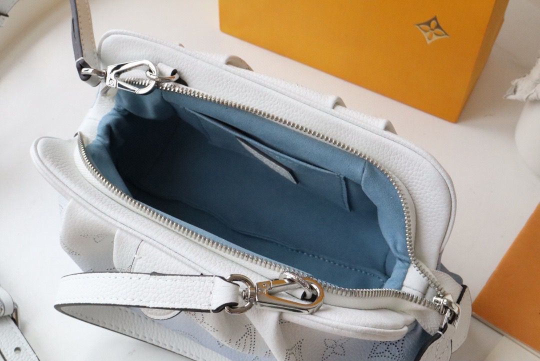Top Quality Scala Mini Pouch Mahina GraTop Qualityent Blue For Women, Womens Bags, Shoulder And Crossbody Bags 9.1in/23cm Top Quality M80497
