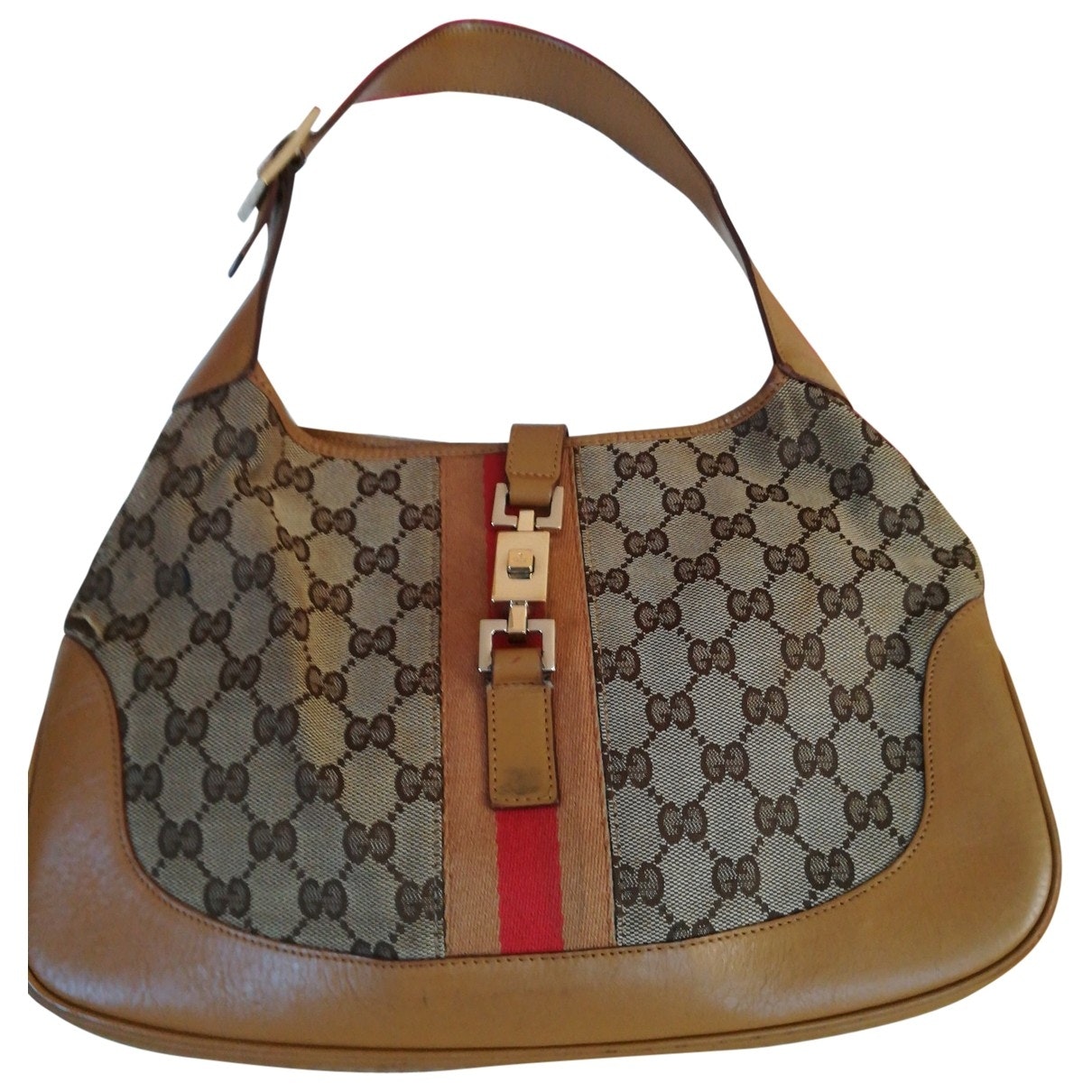 Gucci jackie    beige cloth handbag