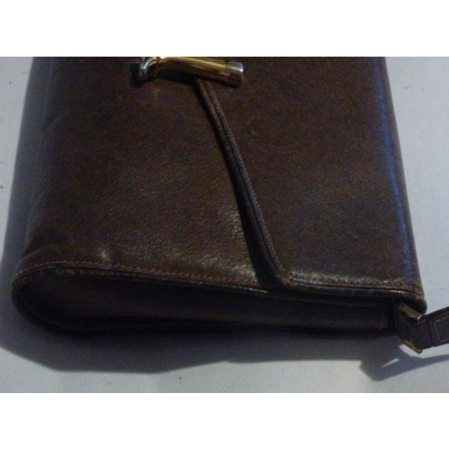 Gucci   Brown Leather With Bold Gold Boot Clasp Shoulder Bag