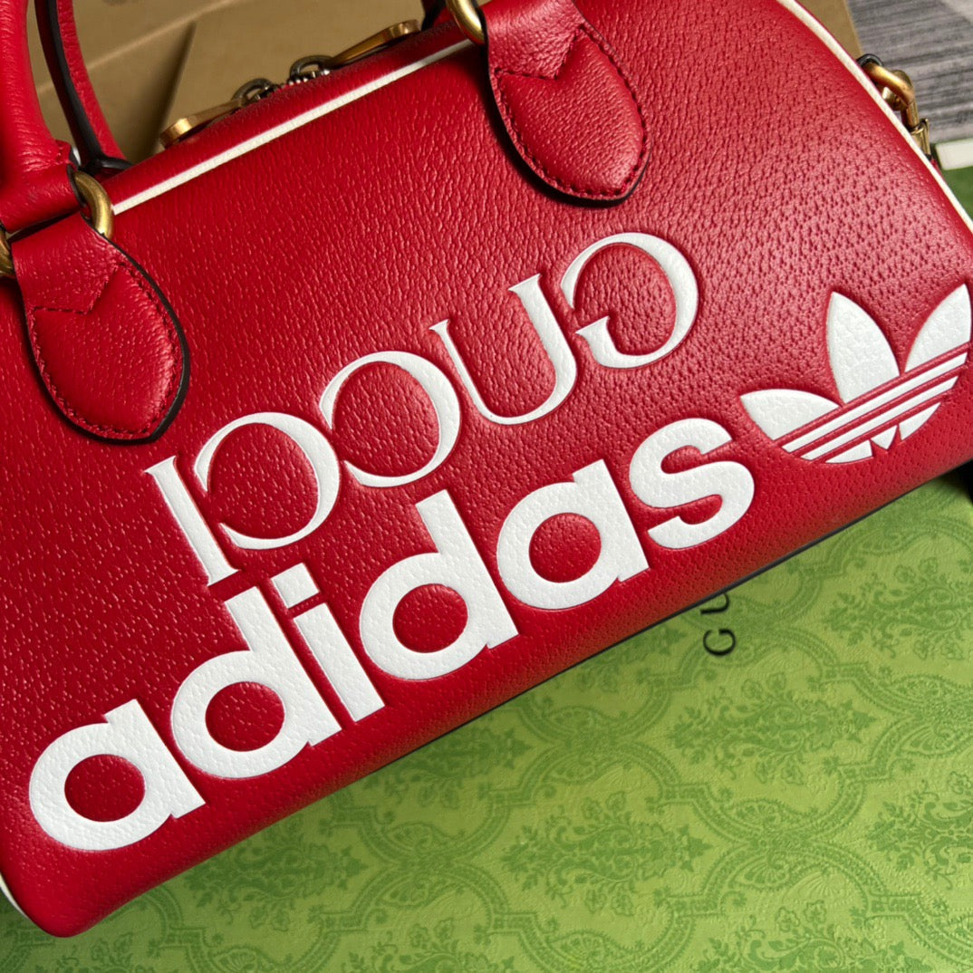 gg x Adidas Mini Duffle Bag Red For Women, Women’s Bags 12in/32cm gg 702397 U3ZCT 6563