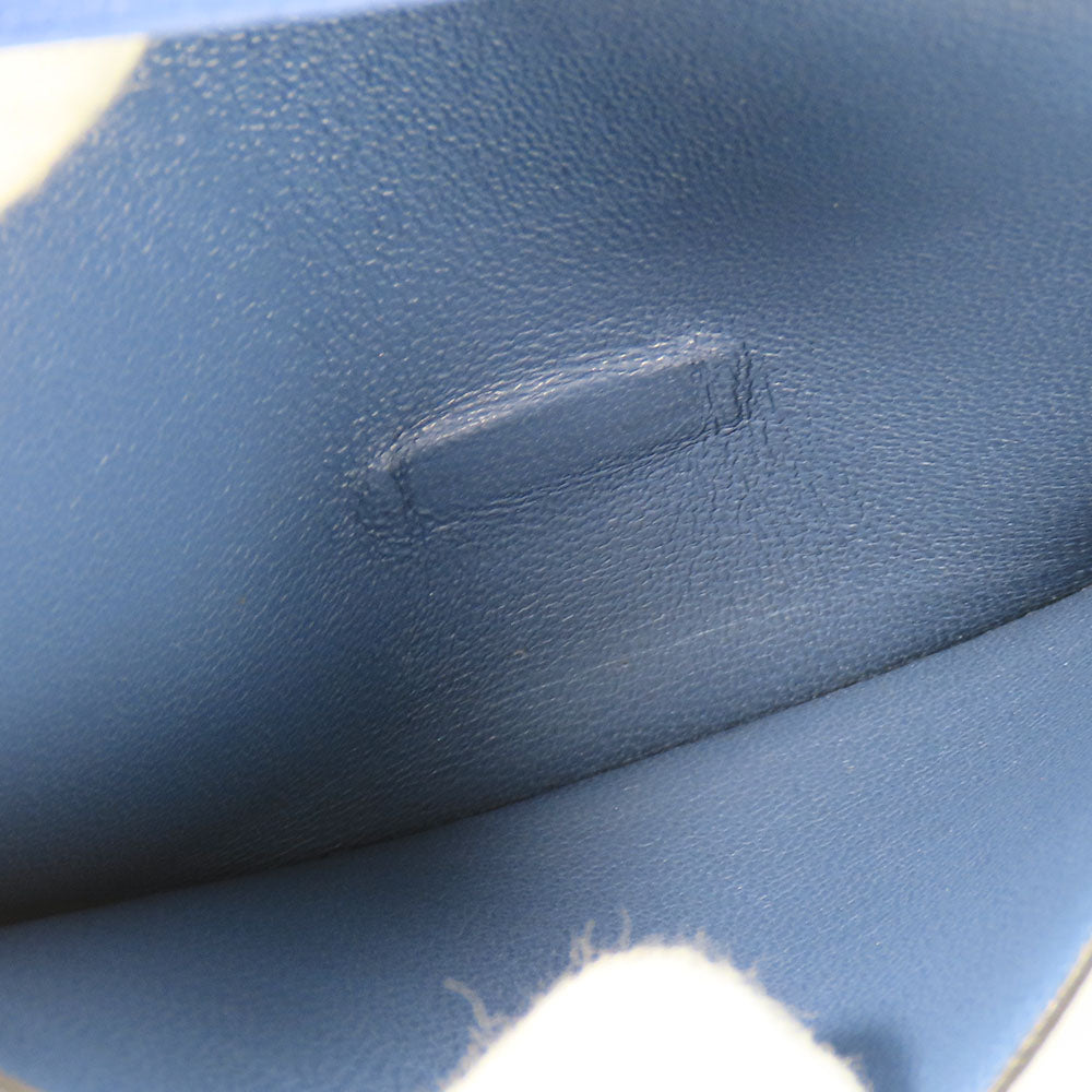 HERMES Card Case Shave blue Bean unisex(Unisex)  d