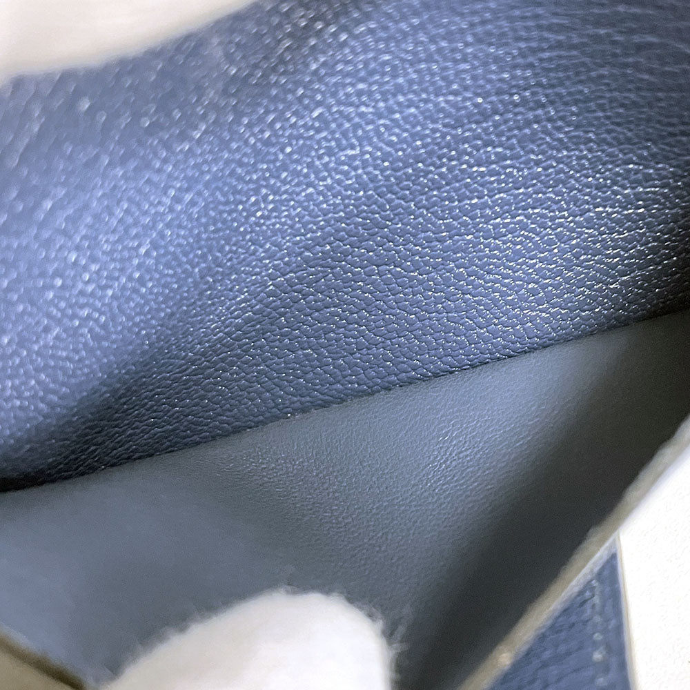 HERMES Card Case Shave blue Bean unisex(Unisex)  d