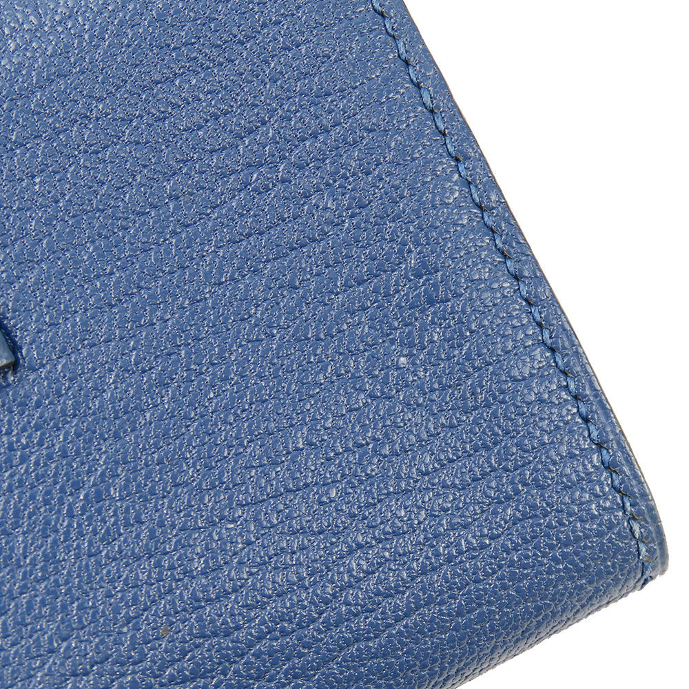 HERMES Card Case Shave blue Bean unisex(Unisex)  d