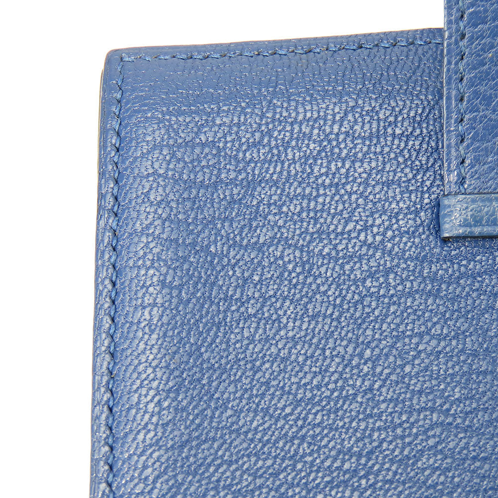 HERMES Card Case Shave blue Bean unisex(Unisex)  d