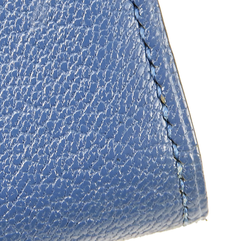 HERMES Card Case Shave blue Bean unisex(Unisex)  d