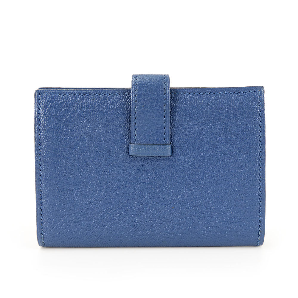 HERMES Card Case Shave blue Bean unisex(Unisex)  d