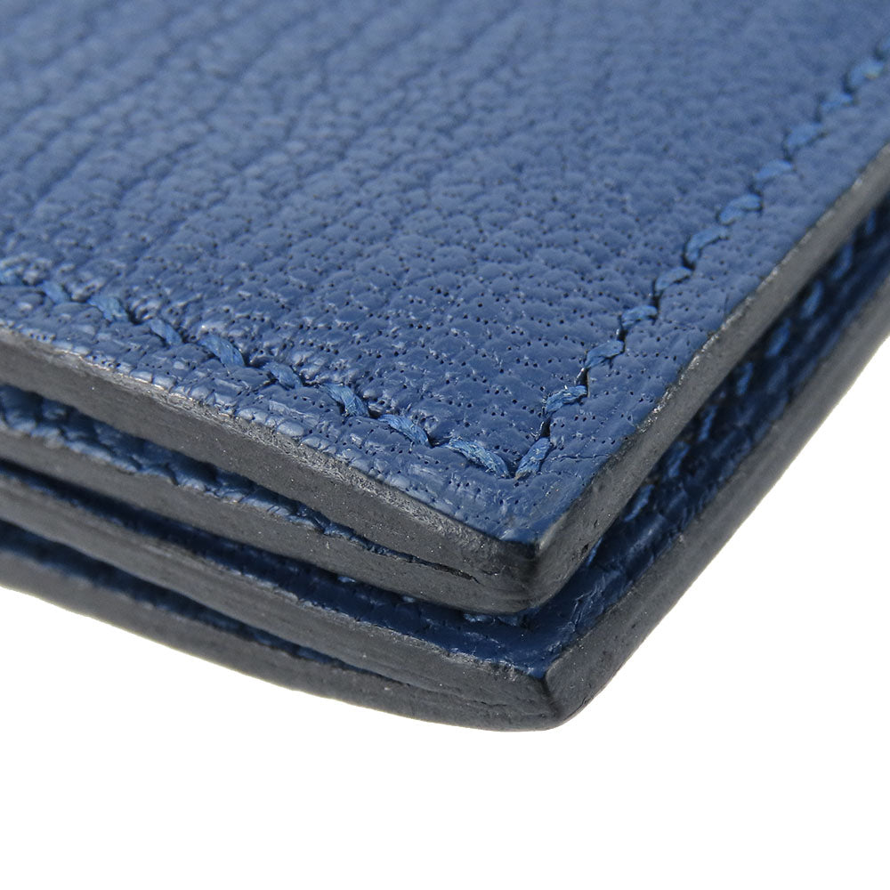 HERMES Card Case Shave blue Bean unisex(Unisex)  d