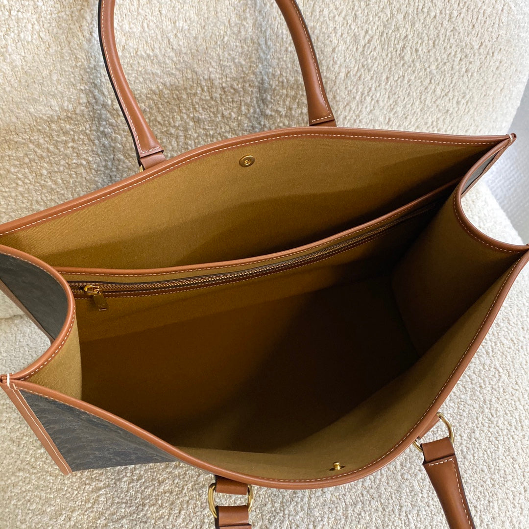 Top Quality Horizontal Cabas In Triomphe Canvas Tan For Women 17in/43cm 197912BZJ.04LU