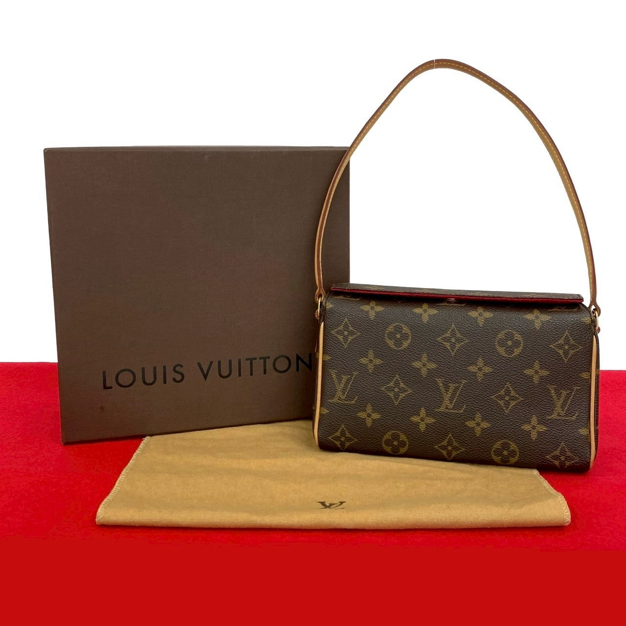 LOUIS VUITTON Shoulder Bag leather Brown Monogram Recital