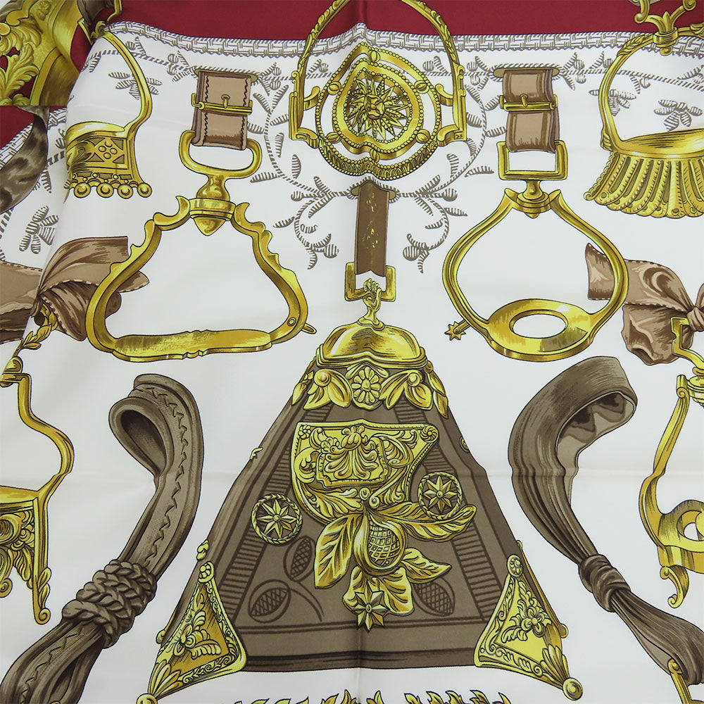 HERMES scarf silk Red Carre90 Women  d