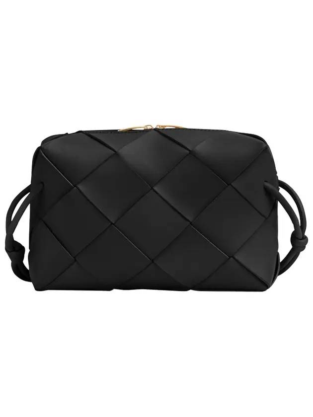 Luxury Bottega Veneta Cassette Intrecciato Small Cross Bag Black