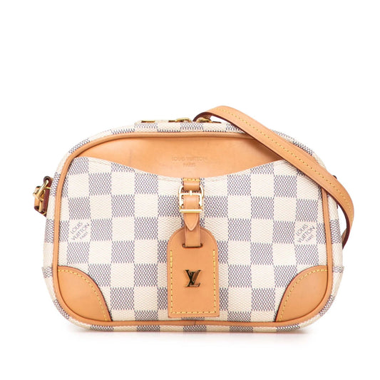 White Louis Vuitton Damier Azur Mini Deauville Crossbody Bag