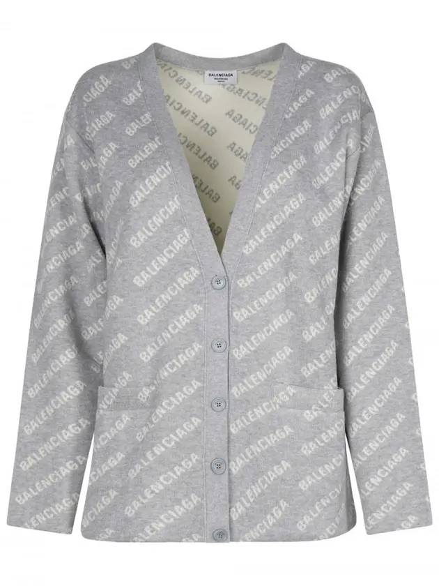 Luxury Balenciaga Trending 2025 wool over logo pattern cardigan Grey