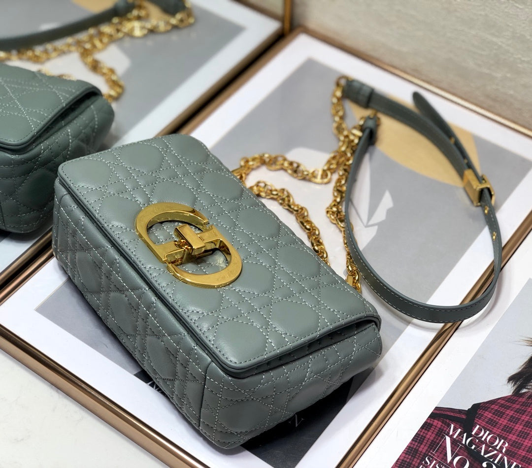 Top Quality Small Caro Bag, Grey, For Women Womens Handbags, Shoulder Bags, Crossbody Bags, 20cm CD M9241UWHC_M41G