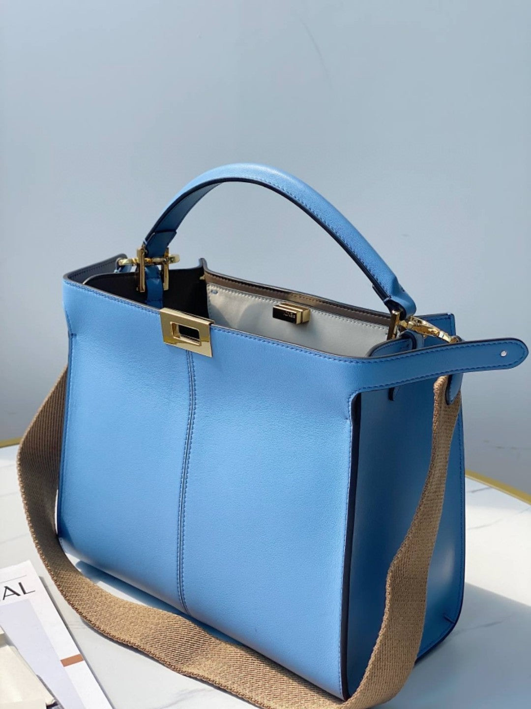 Top QualityTop Quality Peekaboo X-Lite Tote Medium Blue Bag For Woman 30cm/12in