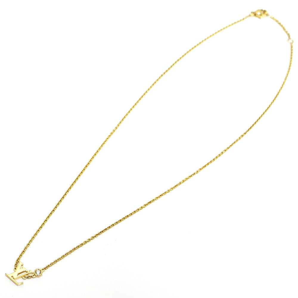 Louis Vuitton K18YG Idil Brossam LV Diamond Necklace 750YG Jewelry Q93626