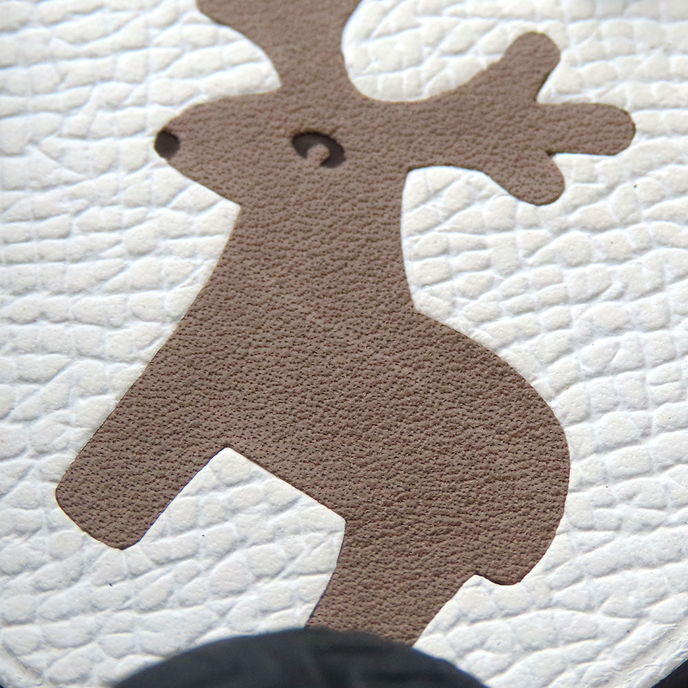 HERMES Bag charm Leather, Silver925 Brown reindeer Women  d