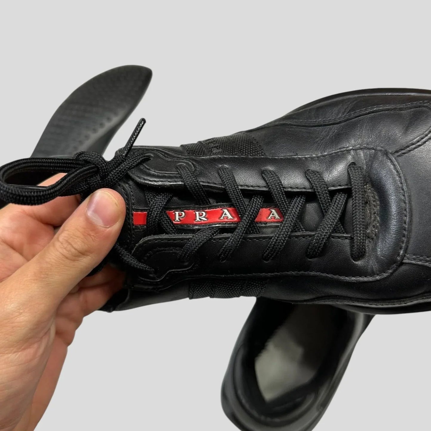 Prada 2007 Cups Carbon Logo Triple Black - UK8