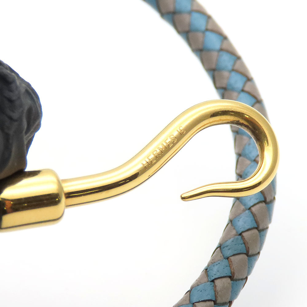 HERMES bracelet Metal, Leather blue Jumbo bless unisex(Unisex)  d