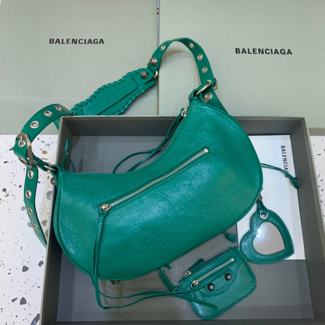 Top Quality Le Cagole XS Shoulder Bag In Dark Green, For Women,  Bags 13in/33cm