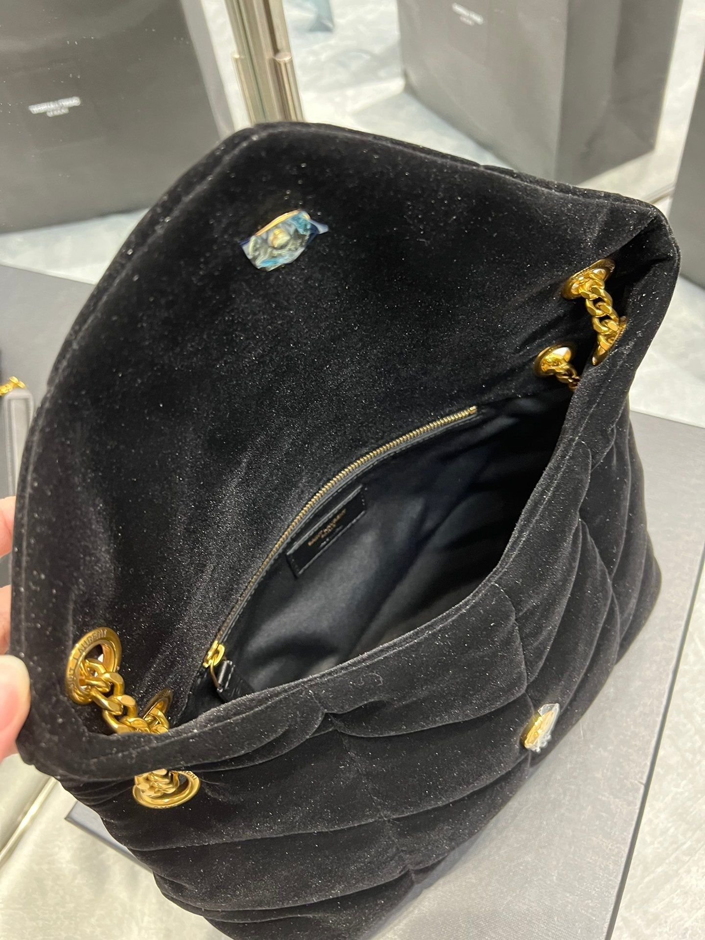 YSSL Puffer Small Chain Bag Black For Women, Women’s Bags 11in/29cm YSL‎