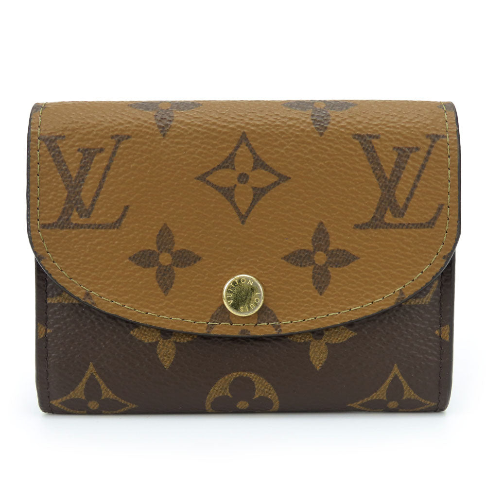 LOUIS VUITTON Bifold Wallet M82333 Monogram reverse Brown Portefeuille Rosalie Women  d