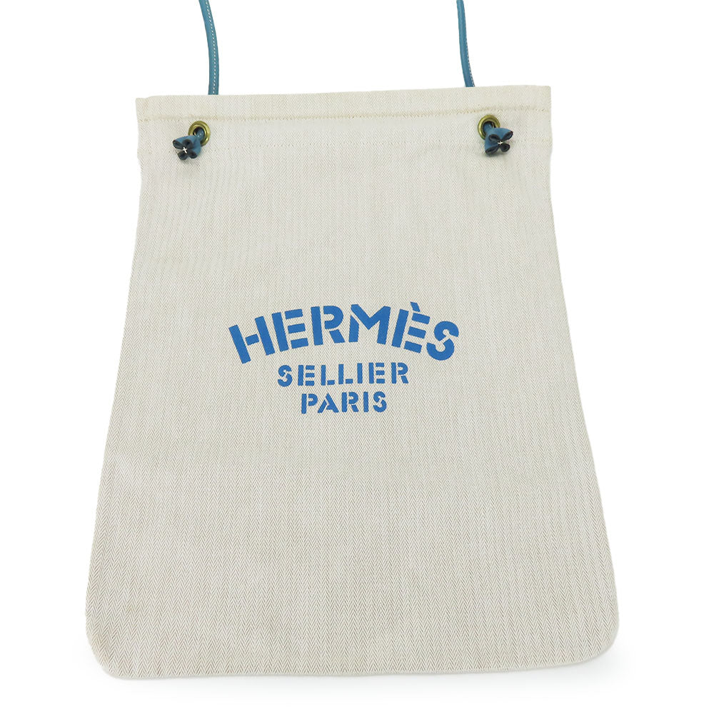 HERMES Shoulder Bag Cotton, Leather beige Alain GM unisex(Unisex)  d
