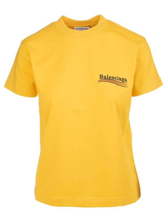 Luxury Balenciaga Trending 2025 Wave Logo Slim Fit Short Sleeve T-Shirt Yellow