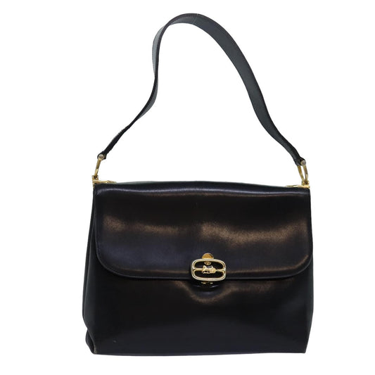 Luxury CELINE Shoulder Bag Leather Black  83339