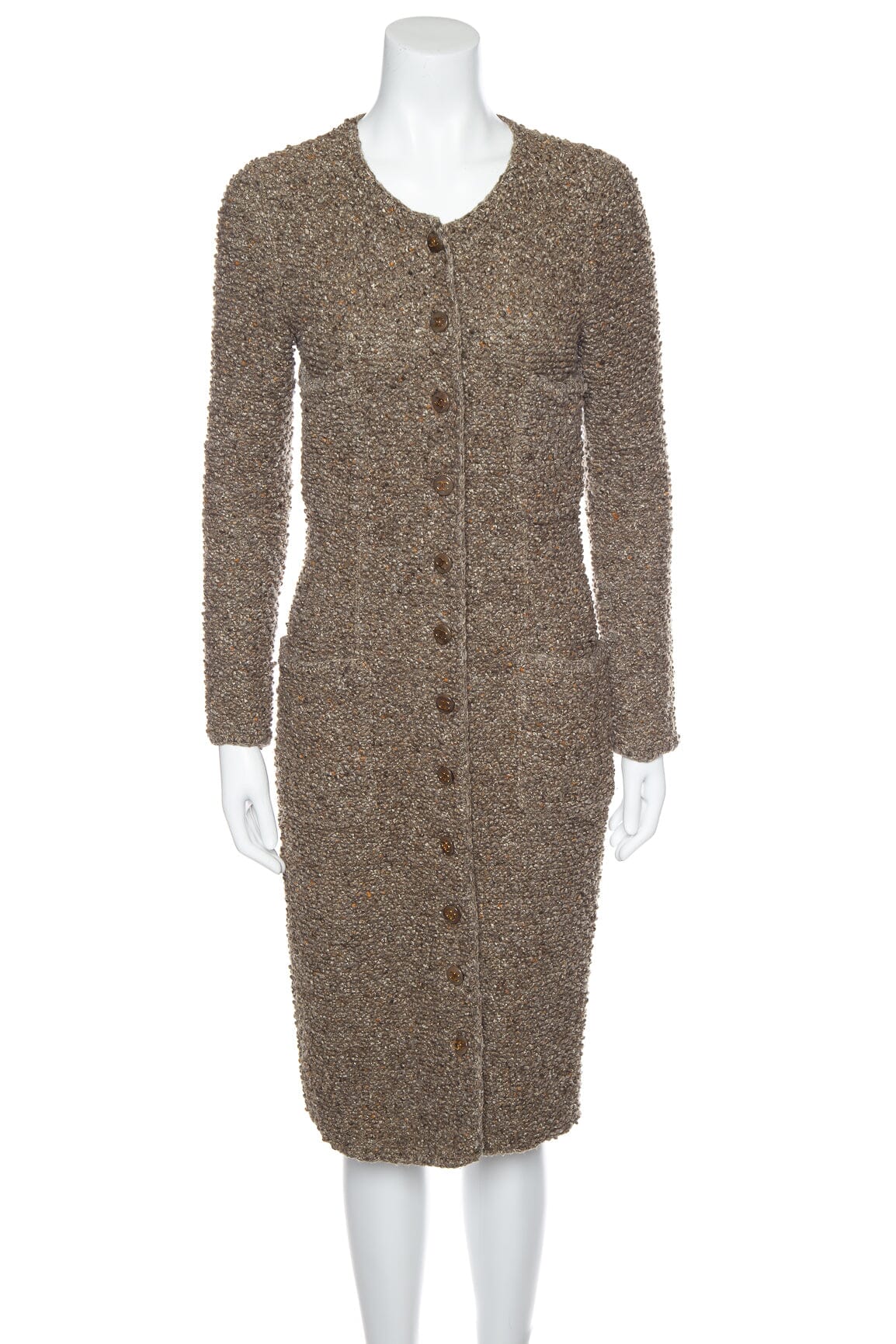 Chanel   1993 Autumn Moss Long Line Sweater Jacket SZ 38